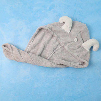 Cute Animal Ear Hooded Hair Drying Towel Wrap (1 Pc)