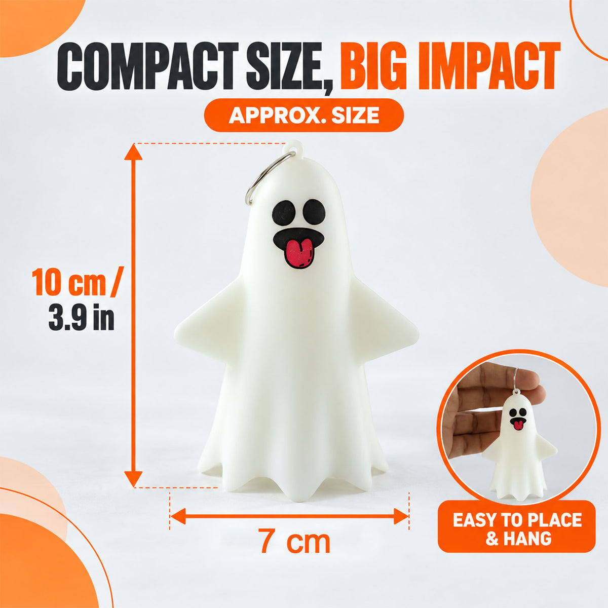 Cute Ghost LED Night Lamps for Halloween Table and Hanging Decor (12 Pc Set)