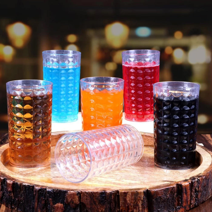 Glass Tumbler, Juice Glasses and Transparent Water Glasses Big Size (6 Pcs Set / 278 ML)