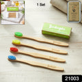 Bamboo Toothbrush Set for Adults – Soft Bristles, Pack of 4