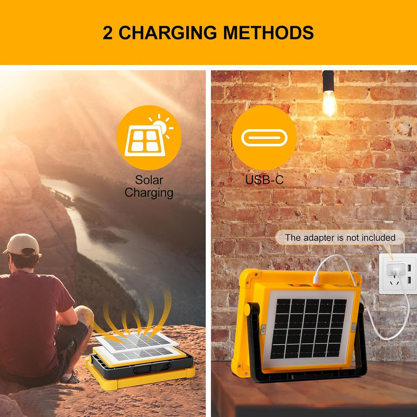 Solar LED Flood Light with Power Bank - High Brightness & Portable