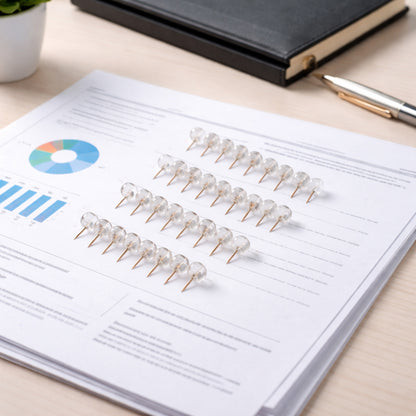 Transparent Crystal Head Push Pins Set for Notice Board (30 pc)