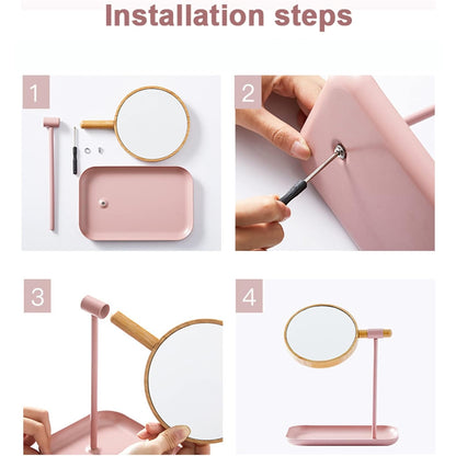 Modern Round Tabletop Makeup Mirror (1 Set)