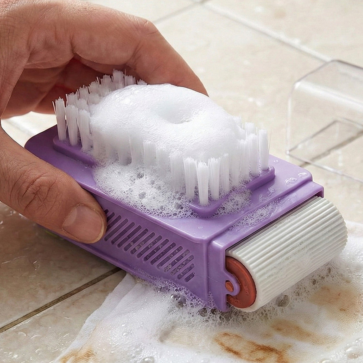 Smart Home Cleaning Combo – Floor Sweeper, Multi-Use Brush & Microfiber Cloth Set