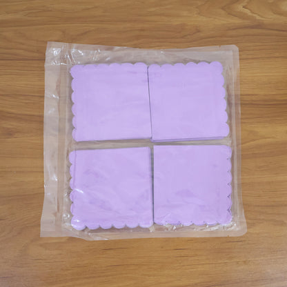 Lilac Scalloped Disposable Paper Napkin (23 x 23 cm / 120 Pc)