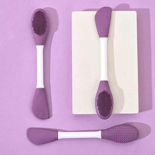 Double-Headed Silicone Mask Brush – Facial Cleansing & Mask Application Tool (1 Pc)