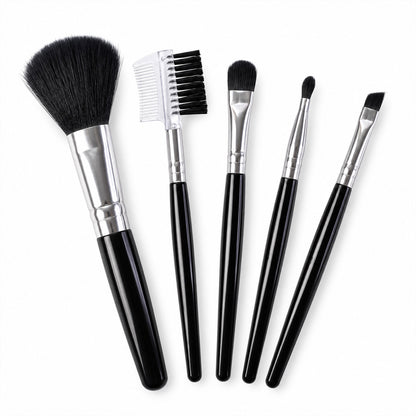 Mini Makeup Brush Set for Face Eye Brow and Lip Makeup with Compact Tools (5 Pc)