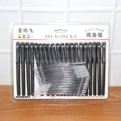 Refillable Black Marker Pen with Extra Ink Refills 20 pieces (1 Set)