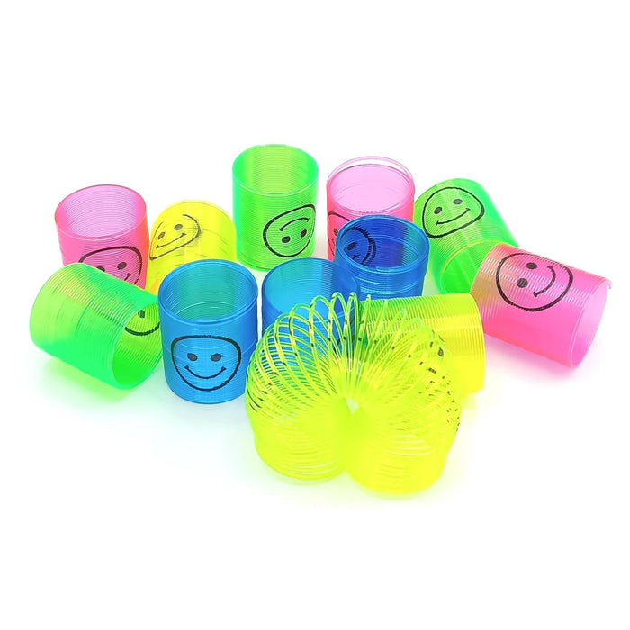 17745 Multicolor Magic Smiley Spring, Spring Toys, Slinky, Slinky Spring Toy, Toy for Kids for Birthdays, Compact and Portable Easy to Carry (12 Pcs Set)