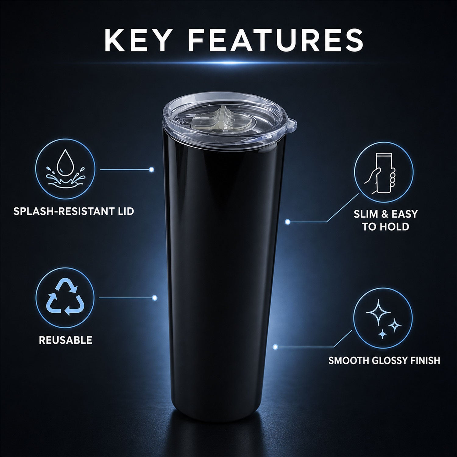 Stainless Steel Travel Mug – 600ml Lightweight & Durable