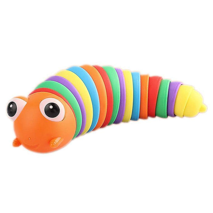 17594 3D Rainbow Color Plastic Slug Fidget Toys, Stress Relieving Toy, Sensory Slug Toy for Boys and Girls, Finger slug Toy, for Autistic, Caterpillar Fidget Toys Stress Relief Gifts for Toddlers Kids Adults  (1 Pc)
