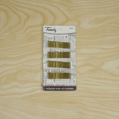 gold metal wavy hair pins set