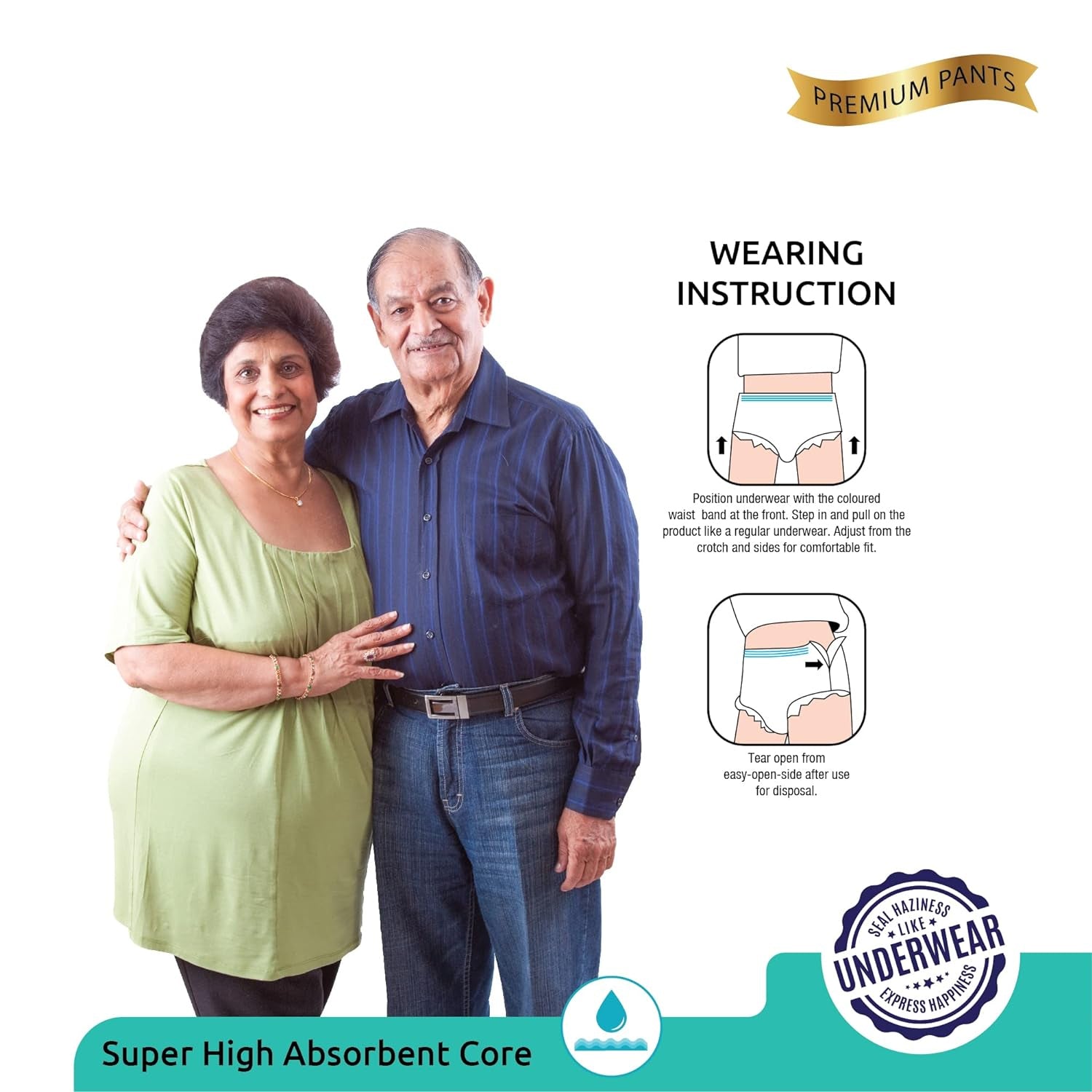 M-L adult diapers for senior care, 10-piece pack