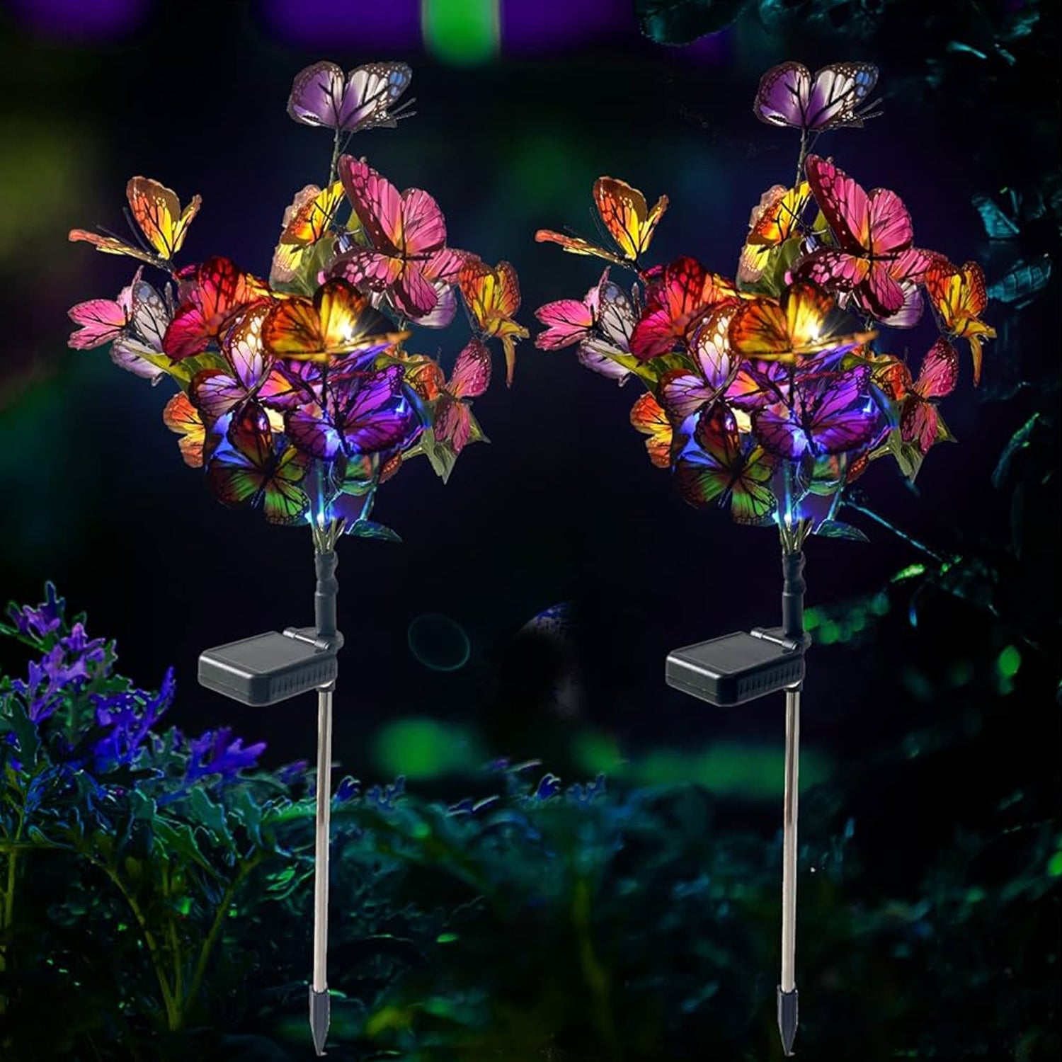 Solar-Powered LED Butterfly Garden Flower Light
