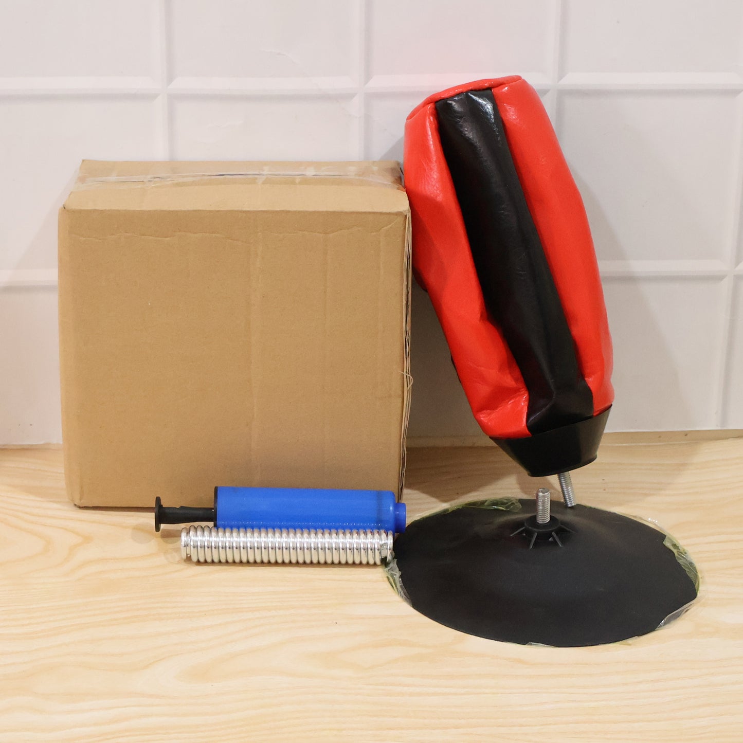Inflatable Desktop Punching Bag with Air Pump for Reflex Training