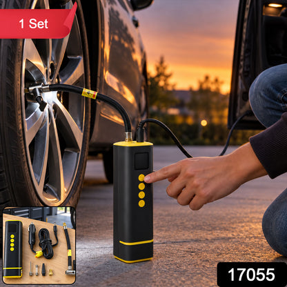 Portable Electric Car Tyre Air Pump with Digital Display and Light (1 Set)