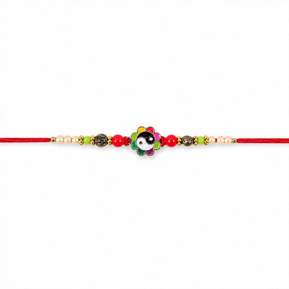 Floral Enamel Pearl Beaded Designer Rakhi for Brother (10pcs)