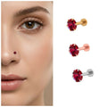 Ruby Nosepin Stud – Gold, Silver & Rose Gold Plated Combo Pack