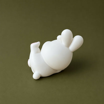 Decorative bunny night lamp creating warm atmosphere
