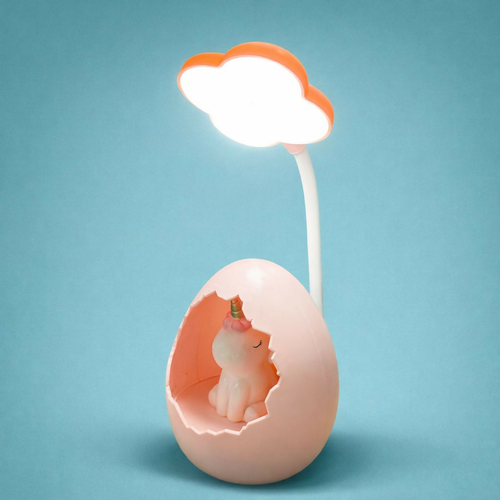 Unicorn Egg Kids Desk Lamp with LED Night Light & Flexible Neck