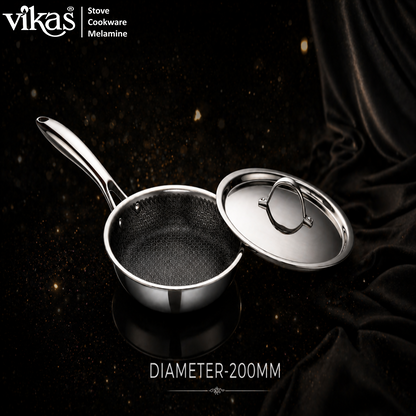 Vikas Honeycomb Frypan 200mm with stainless steel lid