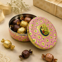 Peacock Meenakari Dry Fruit Container with Steel Inner Box and Decorative Round Lid