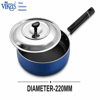 Vikas Fry Pan with Steel Lid Thick Non Stick Cookware Pan with Handle