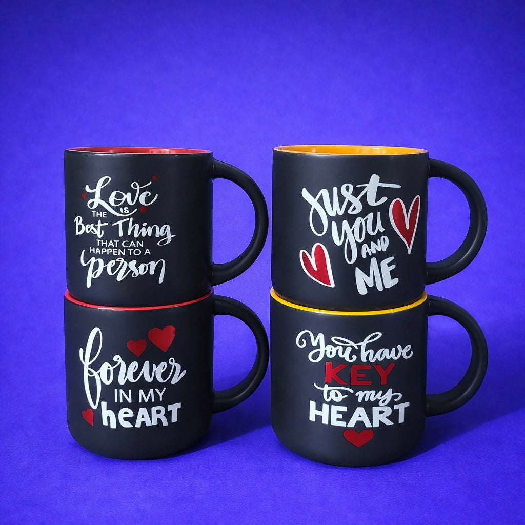 Printed Ceramic Coffee Mug with Gift Box Romantic Love Them
