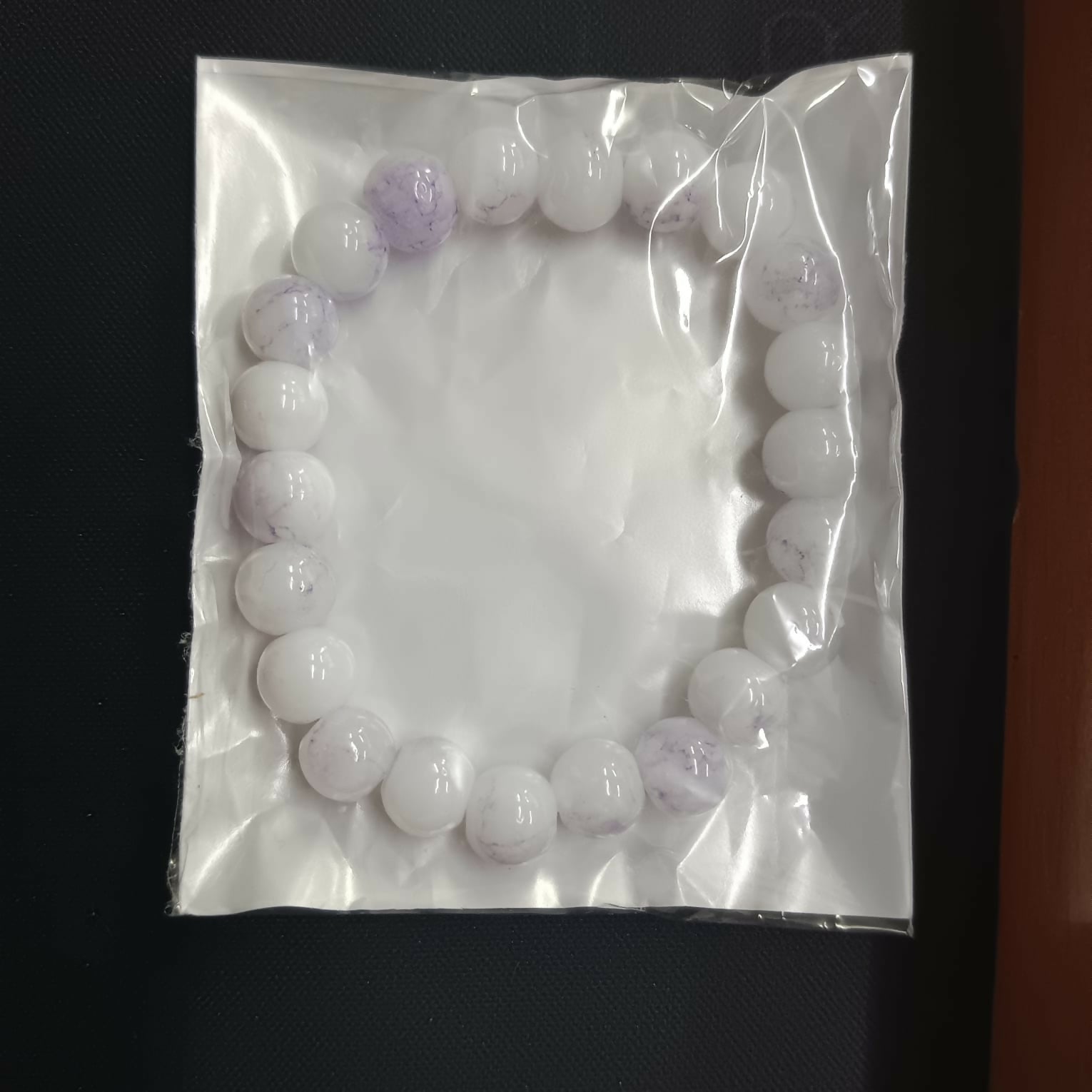 Dual-Tone Purple Beaded Stretch Bracelet