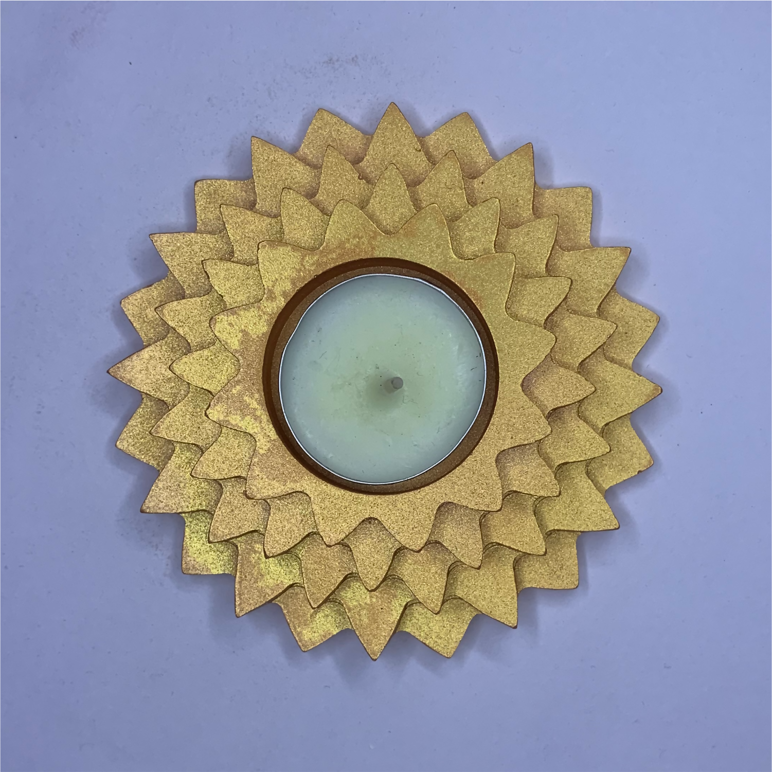 Handmade Flower 5-Step Diya – Rose Gold | Layered Tealight Holder for Diwali, Pooja & Home Décor | Unique Festival Gift Item