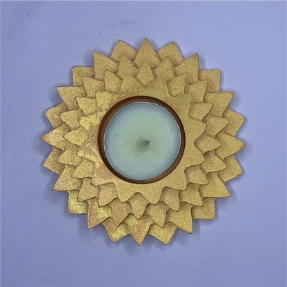 Handmade Flower 5-Step Diya – Rose Gold | Layered Tealight Holder for Diwali, Pooja & Home Décor | Unique Festival Gift Item