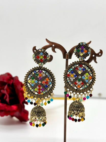 Traditional Colourful Earrings Pair