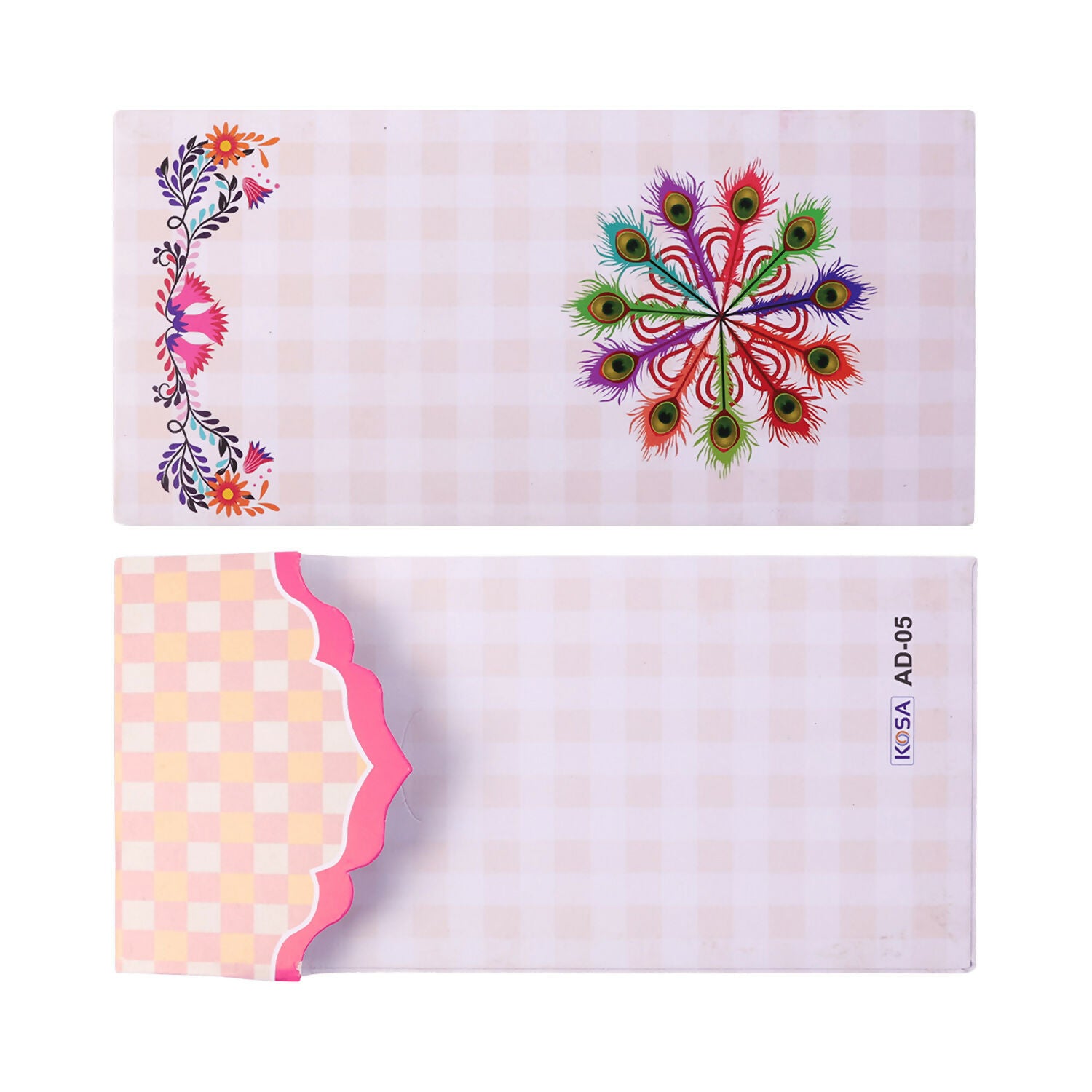 Elegant Wedding Money Envelope Gift Cover with Floral Design Pack of 10