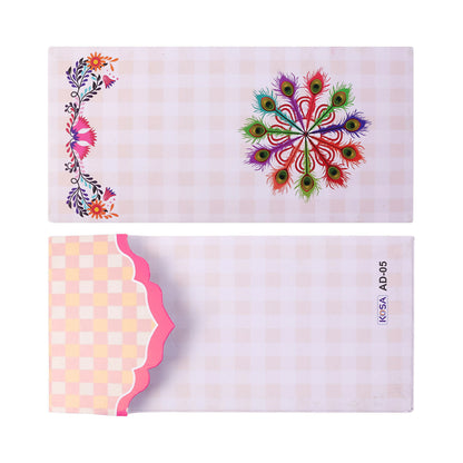 Elegant Wedding Money Envelope Gift Cover with Floral Design Pack of 10