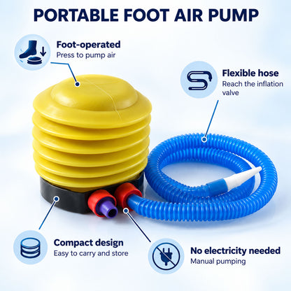 Manual Foot Press Air Pump with Flexible Hose and Tapered Nozzle (1 Pc)