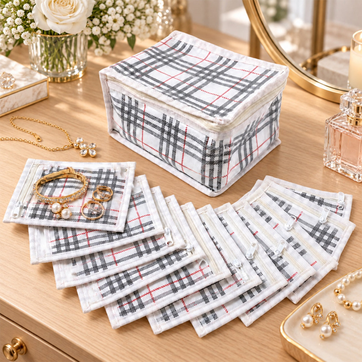Jewellery Organizer Kit – 11-Piece PVC Travel-Friendly Set