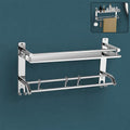 Stainless Steel 2 Tier Wall Shelf with Chrome Towel Holder