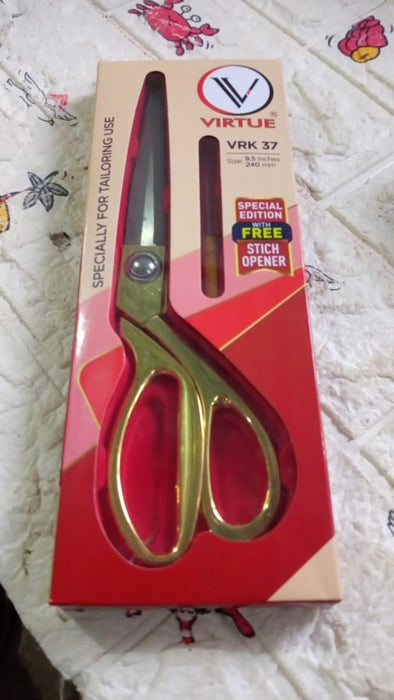 1543 Stainless Steel Tailoring Scissor Sharp Cloth Cutting for Professionals, Stainless Steel Sharp Tailor Scissors Clothing Scissors Professional Heavy Duty Dressmaking Shears Sewing Tailor (Golden)(9.5 Inch)