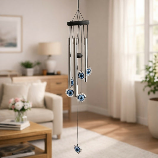Metal Evil Eye Wind Chime for Balcony, Garden & Home Entrance Decor