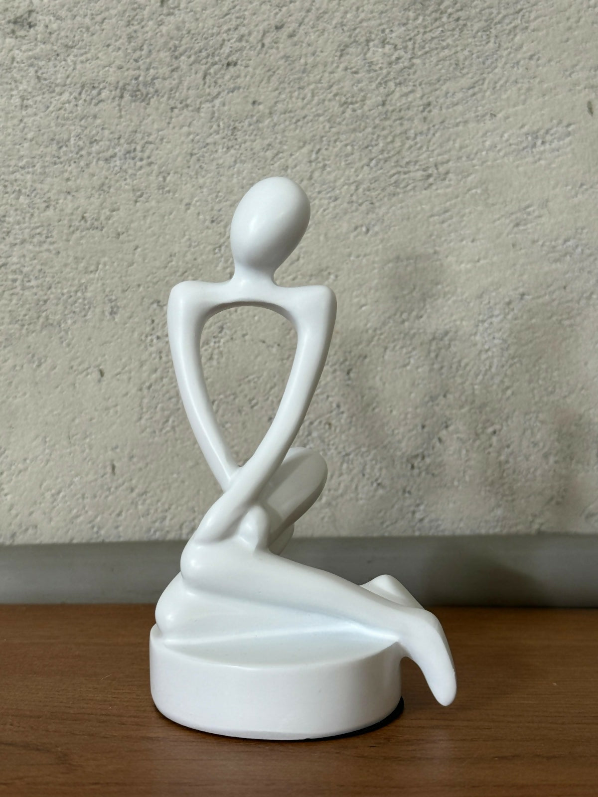 Abstract Sitting Man Sculpture Modern White Showpiece for Home Decor