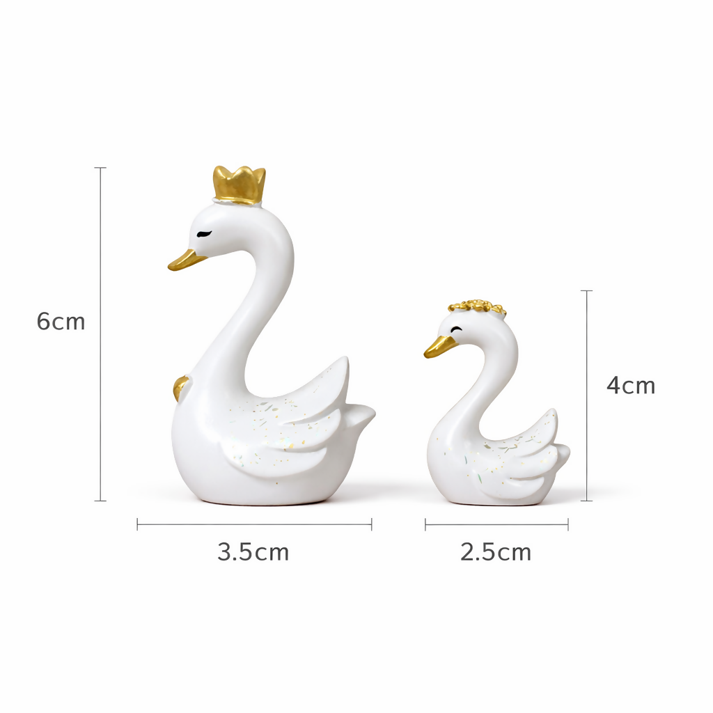 Royal White Swan Couple Love Showpiece – Romantic Home & Bedroom Decor Statue