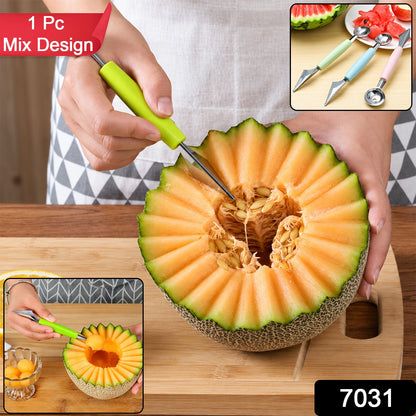 Small Watermelon Cutter and Scooper Tool for Slicing Melon (1 Pc)