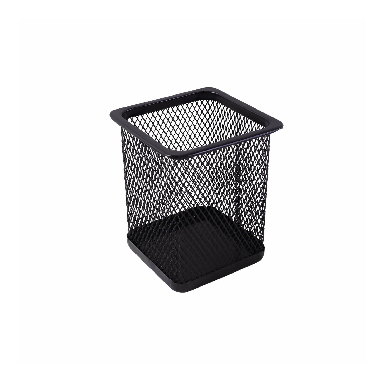 Matte black metal pen stand for desk