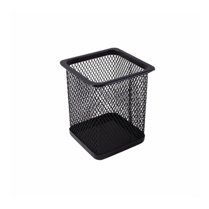 Matte black metal pen stand for desk