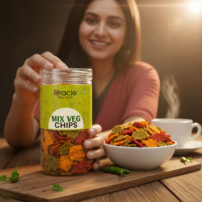Oracle Mixed Veg Chips, Crunchy Assorted Vegetable Healthy Baked Chips Snack 150g