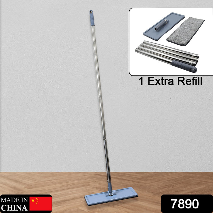 7890 High Quality Flat Mop Floor Cleaning Mop With Extra Refill 360Â° Rotating Microfiber Dust Mop, Hardwood Floor Mop, Dust Flat Mop, for Home/ Office Floor Cleaning Reusable Dust Mops