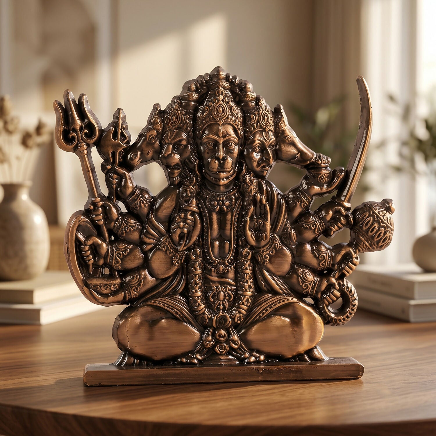 Brass Panchmukhi Hanuman Idol-02