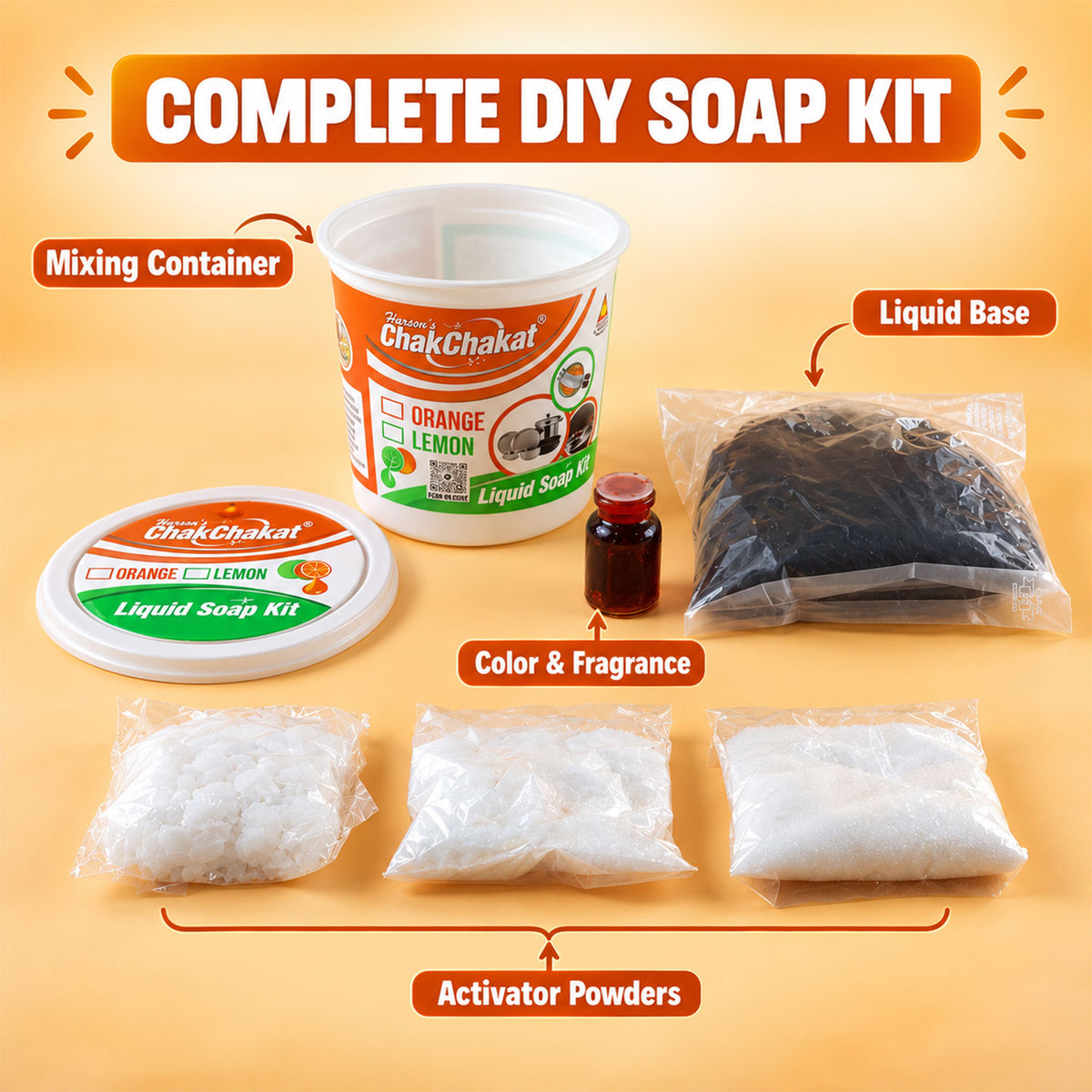 ChakChakat DIY Liquid Soap Making Kit with Mixing Tub and Ingredient Packs