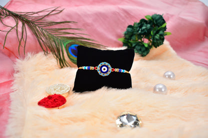 Evil Eye Rakhi Protective Blue Beads for Brother (10pcs)
