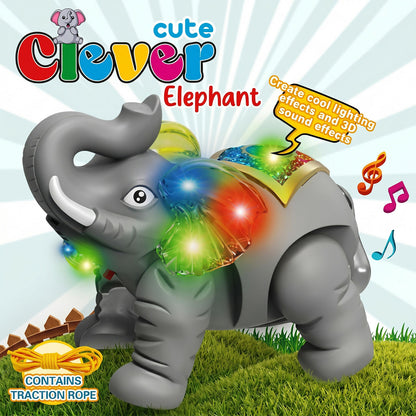 Elephant pull toy glowing LED ears detail